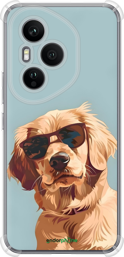 Силіконовий протиударний с посиленими кутами чехол Пес в очках для Huawei Honor 400 PRO 5G - 6381sp-4036 изображение 