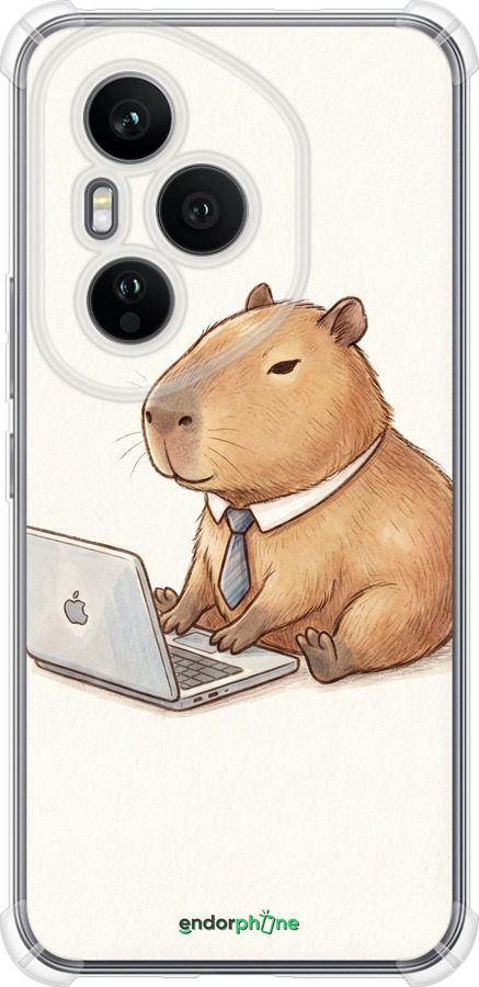 Силикон с усиленными углами чехол Funny Capybara CEO Working для Huawei Honor 400 PRO 5G - 6777sp-4036 изображение 