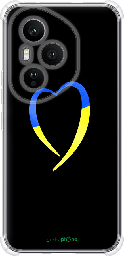 Силикон с усиленными углами чехол Жёлто-голубое сердце для Huawei Honor 400 PRO 5G - 885sp-4036 изображение 