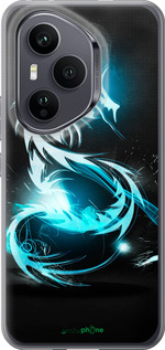 Силиконовый чехол Бело-голубой огненный дракон для Huawei Honor 400 PRO 5G - 113u-4036 изображение 