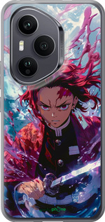 Силиконовый чехол Танджиро Камадо: Клинок рассекающий демонов для Huawei Honor 400 PRO 5G - 6111u-4036 изображение 