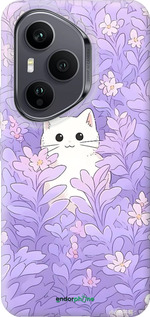 Силиконовый чехол Котик в цветах для Huawei Honor 400 PRO 5G - 6390u-4036 изображение 