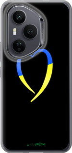 Силиконовый чехол Жёлто-голубое сердце для Huawei Honor 400 PRO 5G - 885u-4036 изображение 