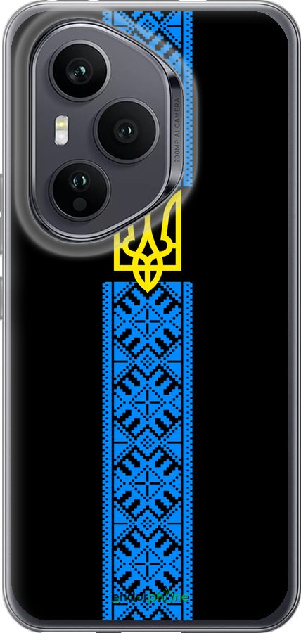 Силиконовый чехол Тризуб в вышиванке для Huawei Honor 400 PRO 5G - 1158u-4036 изображение 