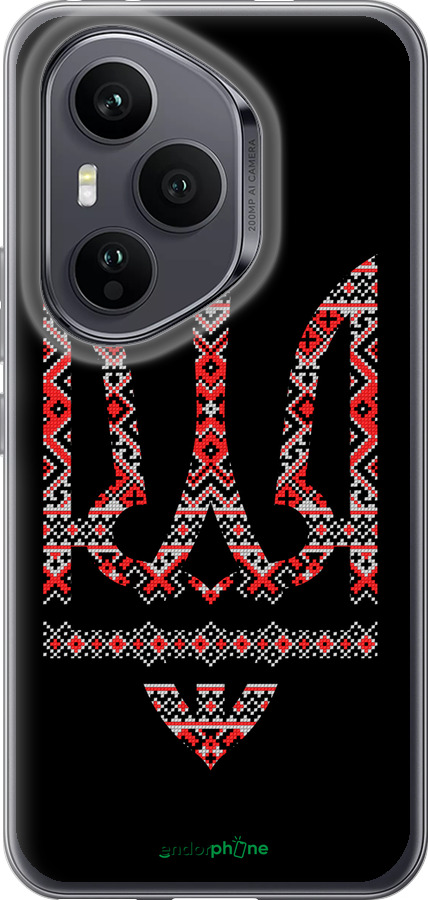 Силиконовый чехол Герб - вышиванка на черном фоне для Huawei Honor 400 PRO 5G - 1196u-4036 изображение 