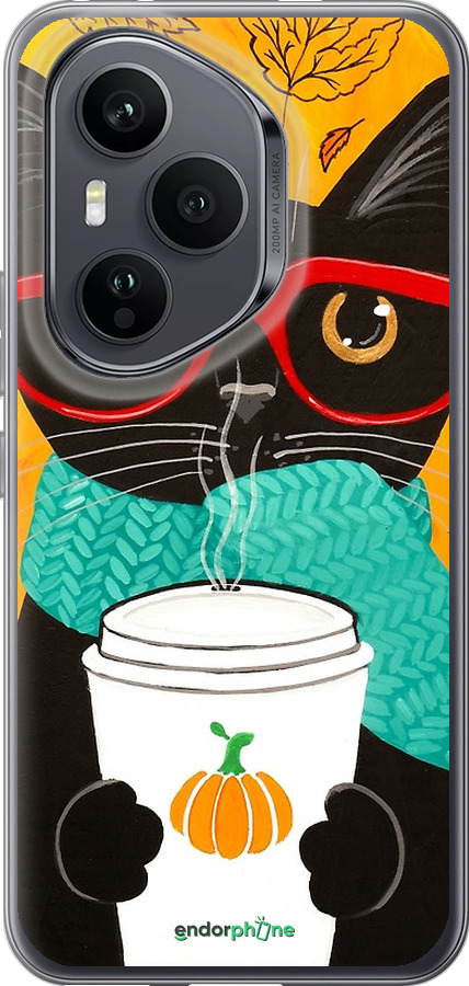 Силиконовый чехол Осенний кот для Huawei Honor 400 PRO 5G - 4026u-4036 изображение 