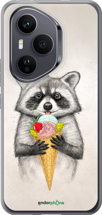 Силиконовый чехол Енотик с мороженым для Huawei Honor 400 PRO 5G - 4602u-4036 изображение 