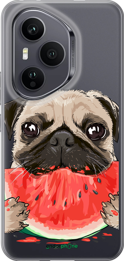 Силиконовый чехол Мопс и арбуз для Huawei Honor 400 PRO 5G - 4665u-4036 изображение 