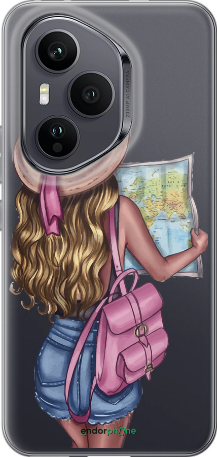 Силиконовый чехол Девушка с картой для Huawei Honor 400 PRO 5G - 4704u-4036 изображение 