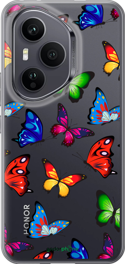Силиконовый чехол Красочные мотыльки для Huawei Honor 400 PRO 5G - 4761u-4036 изображение 