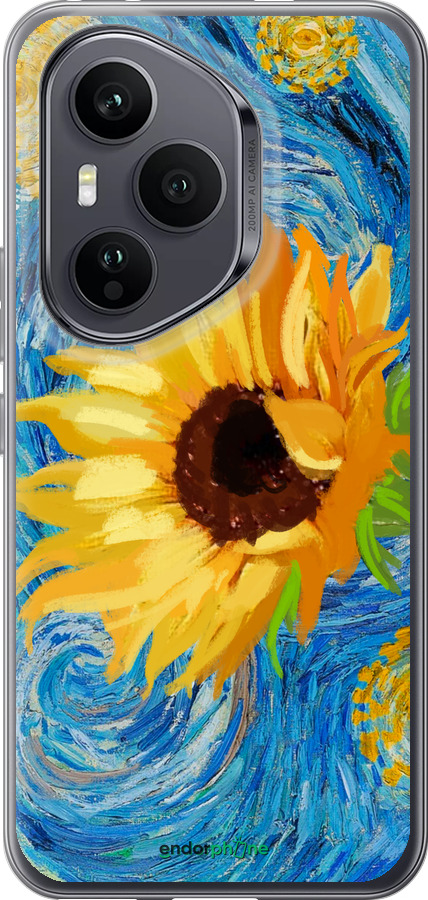 Силиконовый чехол Цветы желто-голубые для Huawei Honor 400 PRO 5G - 5308u-4036 изображение 