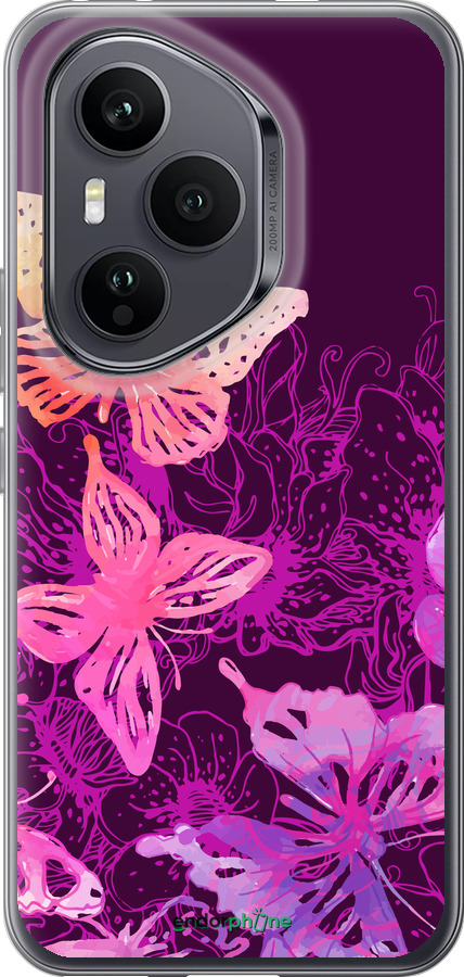 Силиконовый чехол Бабочки v2 для Huawei Honor 400 PRO 5G - 5475u-4036 изображение 