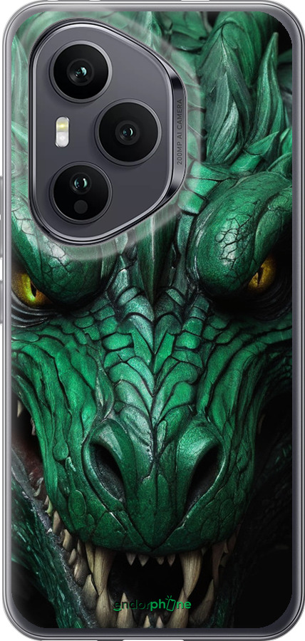 Силиконовый чехол Зелёный дракон v2 для Huawei Honor 400 PRO 5G - 5817u-4036 изображение 