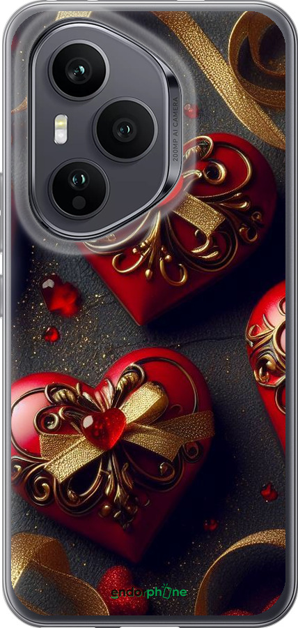 Силиконовый чехол Сердечки v4 для Huawei Honor 400 PRO 5G - 5834u-4036 изображение 