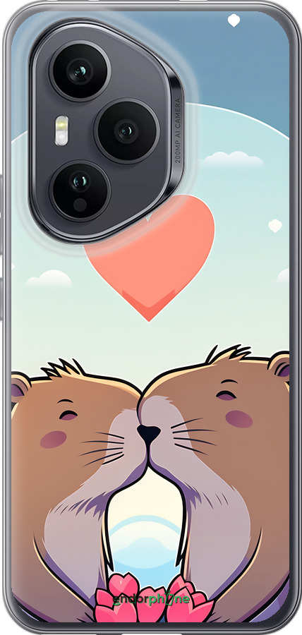 Силиконовый чехол Капибара любовь для Huawei Honor 400 PRO 5G - 6027u-4036 изображение 