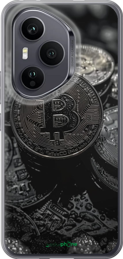 Силиконовый чехол Black Bitcoin для Huawei Honor 400 PRO 5G - 6090u-4036 изображение 
