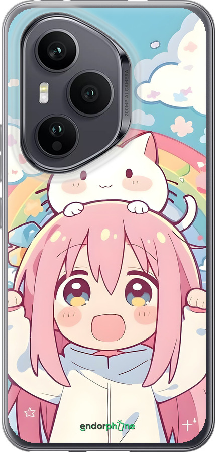 Силиконовый чехол Девочка аниме радуга для Huawei Honor 400 PRO 5G - 6304u-4036 изображение 