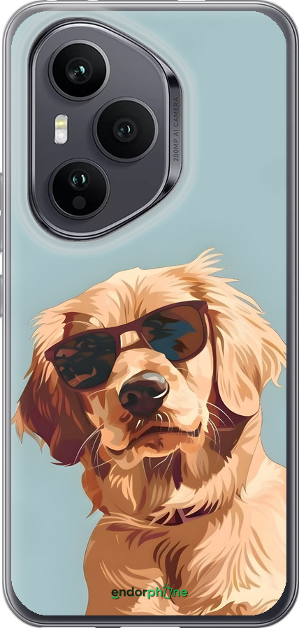 Силиконовый чехол Пес в очках для Huawei Honor 400 PRO 5G - 6381u-4036 изображение 