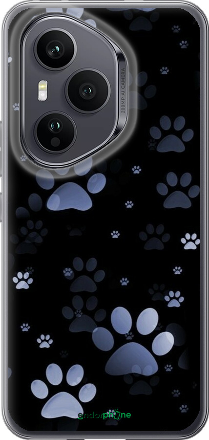 Силиконовый чехол С синими отпечатками лап для Huawei Honor 400 PRO 5G - 6441u-4036 изображение 