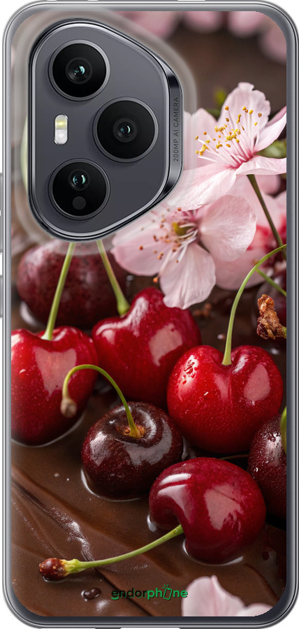 Силиконовый чехол Вишня в шоколаде для Huawei Honor 400 PRO 5G - 6698u-4036 изображение 