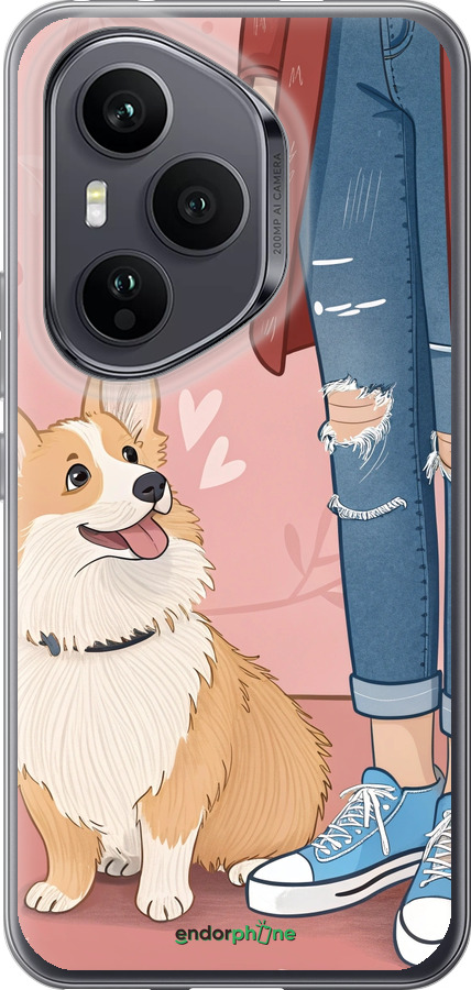 Силиконовый чехол Корги 3 для Huawei Honor 400 PRO 5G - 6707u-4036 изображение 