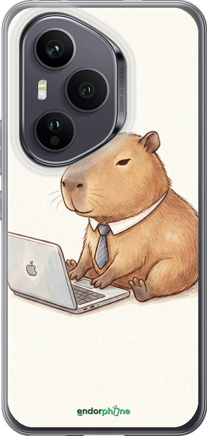 Силиконовый чехол Funny Capybara CEO Working для Huawei Honor 400 PRO 5G - 6777u-4036 изображение 