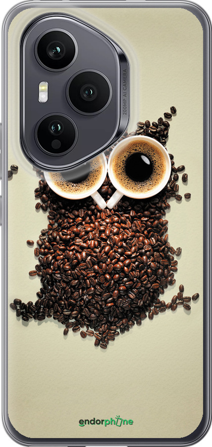 Силиконовый чехол Сова из кофе для Huawei Honor 400 PRO 5G - 777u-4036 изображение 