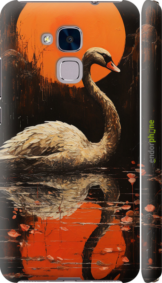 3D пластиковий матовий чехол Лебідь для Huawei GT3 - 5964m-472 изображение 