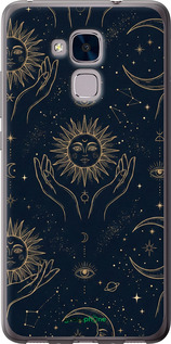 2D пластиковый чехол 'Celestial Harmony: Sun & Moon Gold Mystic Pattern' для Huawei GT3 изображение 3