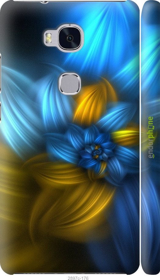 

3D пластиковий матовий чохол "Візерунок 46" для Huawei Honor 5X, Синій