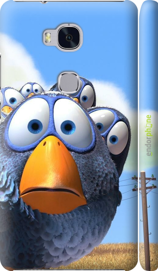 3D пластиковий матовий чехол Angry Birds для Huawei Honor 5X - 6008m-176 изображение 
