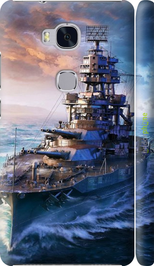 3D пластиковый матовый чехол Военный корабль, world of tanks, wargaming для Huawei Honor 5X - 6461m-176 изображение 