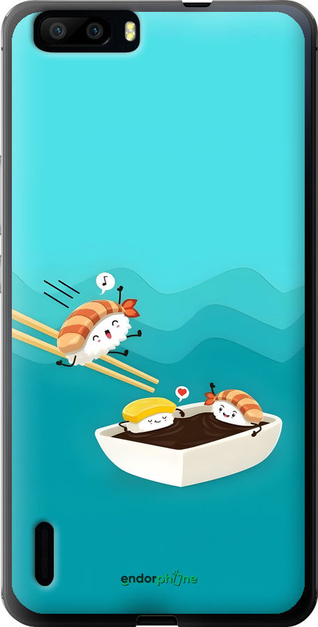 Силиконовый чехол Суши для Huawei Honor 6 Plus - 6354u-179 изображение 
