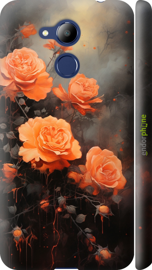 3D пластиковий матовий чехол Оранжеві троянди для Huawei Honor 6C Pro - 5944m-1358 изображение 