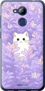 Силіконовий чехол Котик в цветах для Huawei Honor 6C Pro - 6390u-1358 изображение 