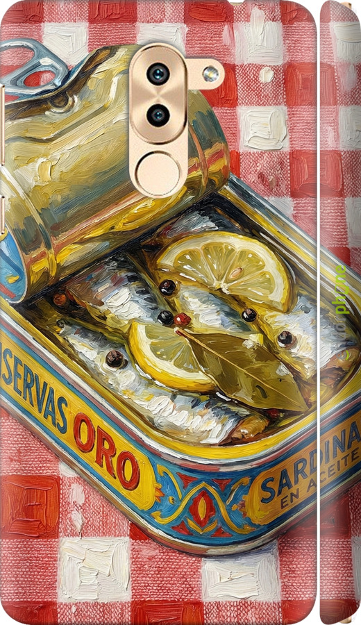 3D пластиковый матовый чехол Vintage Sardine Tin Phone для Huawei Honor 6X - 6772m-460 изображение 
