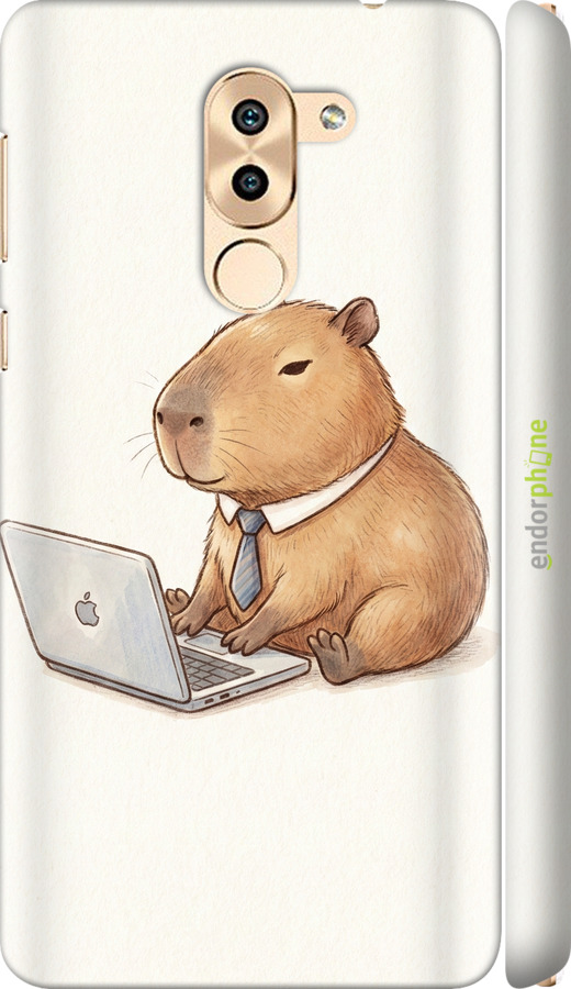 3D пластиковый матовый чехол Funny Capybara CEO Working для Huawei GR5 2017 - 6777m-473 изображение 