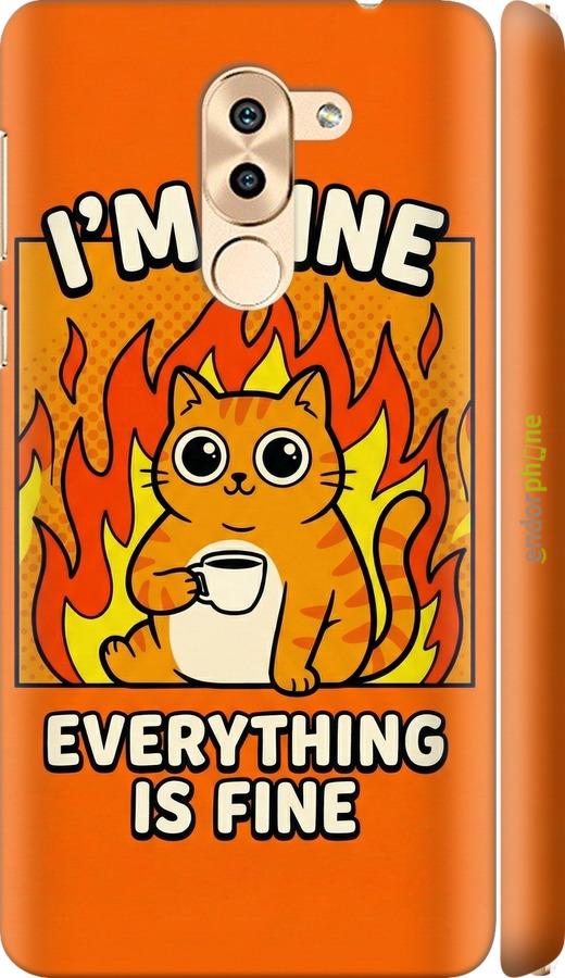 3D пластиковый матовый чехол Funny Cat для Huawei Honor 6X - 6786m-460 изображение 