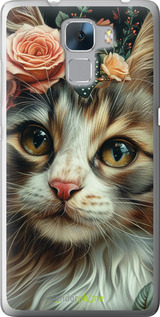 Силіконовий чехол Cats and flowers для Huawei Honor 7 - 6069u-138 изображение 