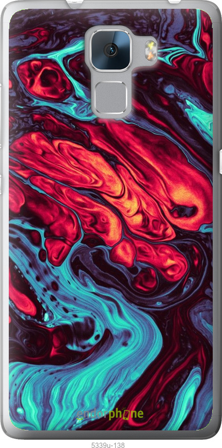 Силіконовий чехол Синя червона абстакція для Huawei Honor 7 - 5339u-138 изображение 