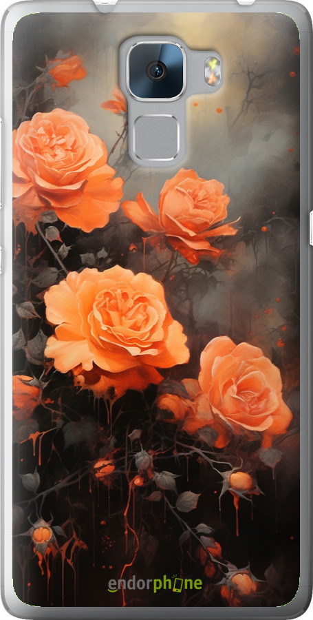 Силіконовий чехол Оранжеві троянди для Huawei Honor 7 - 5944u-138 изображение 