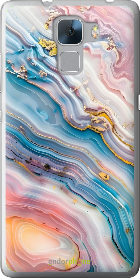 Силиконовый чехол Мрамор красивый для Huawei Honor 7 - 6376u-138 изображение 
