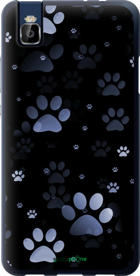 Силіконовий чехол З синіми відбитками лап для Huawei Honor 7i - 6441u-489 изображение 