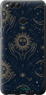 2D пластиковый чехол Celestial Harmony: Sun & Moon Gold Mystic Pattern для Huawei Honor 7X - 6778t-1139 изображение 