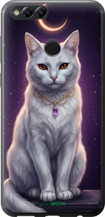 2D пластиковый чехол Mystic White Cat Gothic Dark Purple Gold для Huawei Honor 7X - 6805t-1139 изображение 