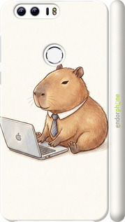 3D пластиковый матовый чехол 'Funny Capybara CEO Working' для Huawei Honor 8 изображение 1