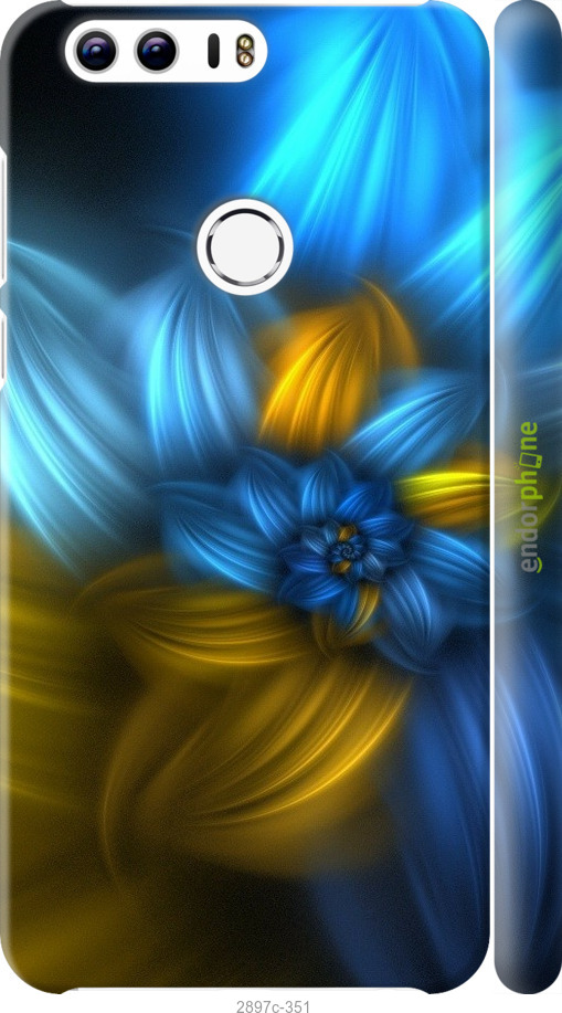 

3D пластиковий матовий чохол "Візерунок 46" для Huawei Honor 8, Синій