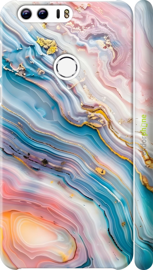 3D пластиковый матовый чехол Мрамор красивый для Huawei Honor 8 - 6376m-351 изображение 