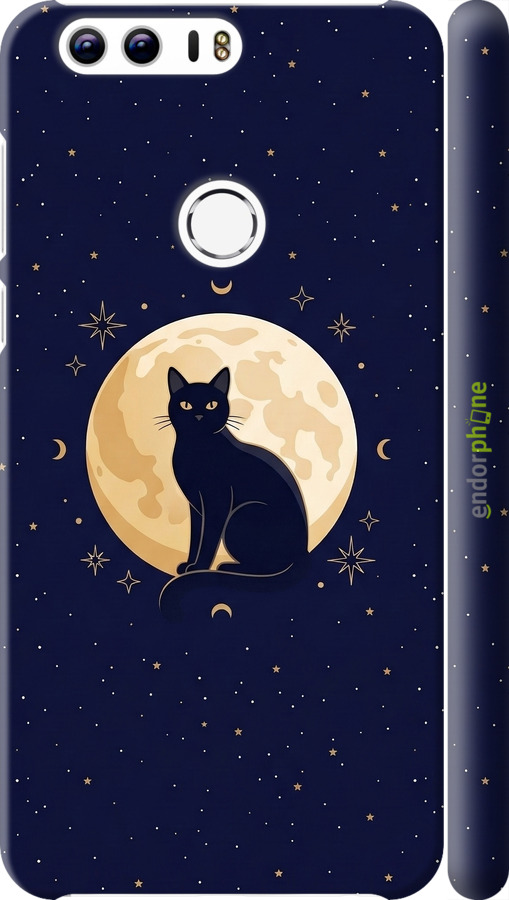3D пластиковий матовий чехол Cute Cat Celestial/Witchy для Huawei Honor 8 - 6787m-351 изображение 