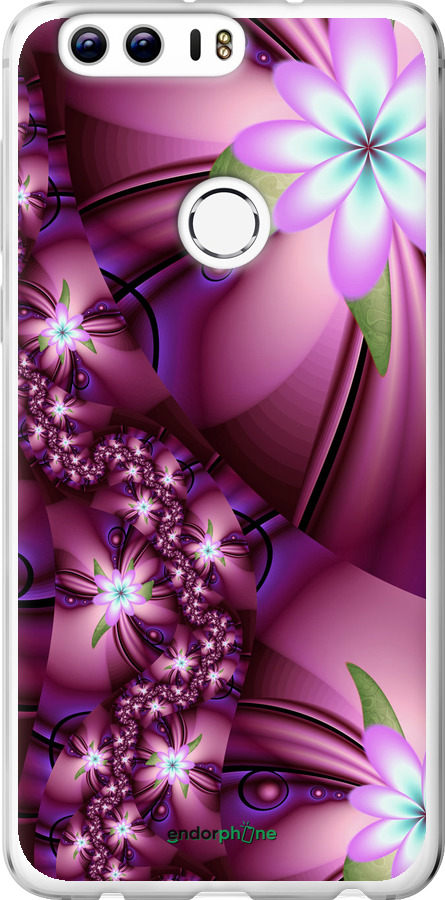 

Силіконовий чохол "Квіткова мозаїка" для Huawei Honor 8, Рожевий